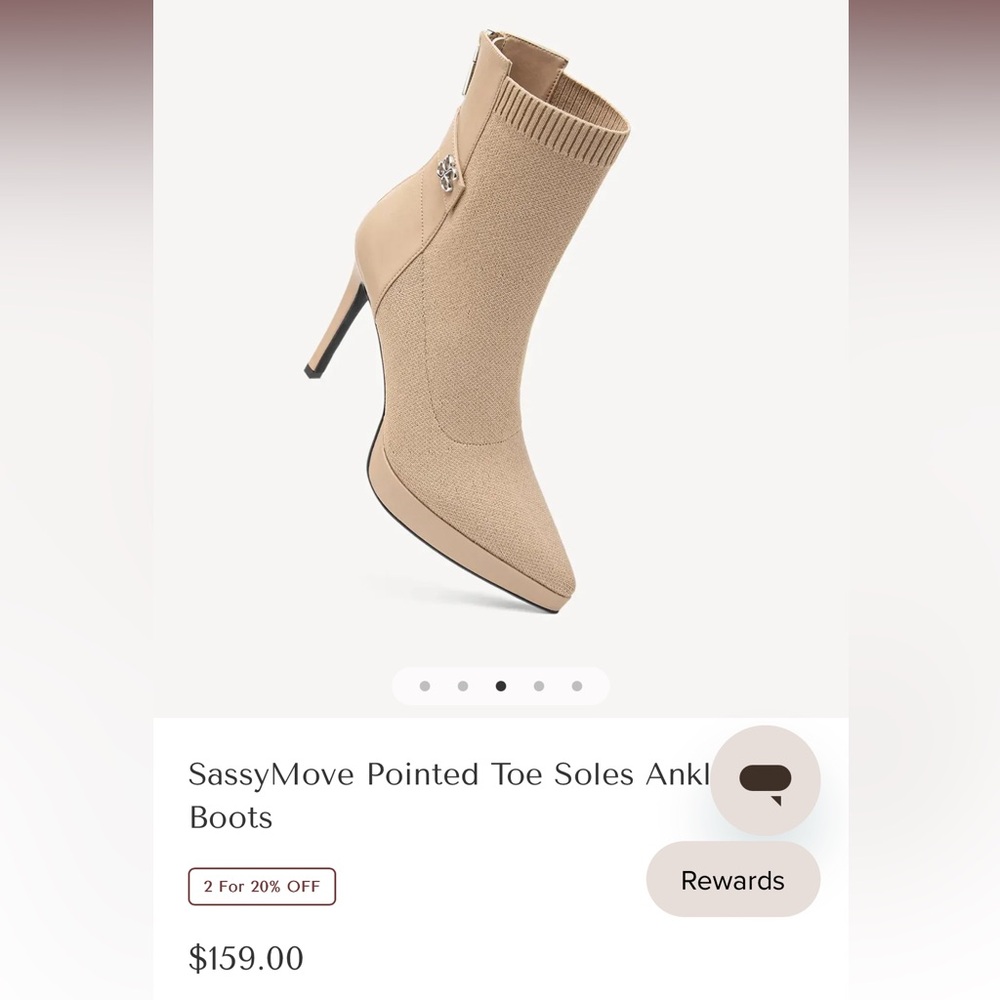 SassyMove Pointed Toe Soles Ankle Boots 6